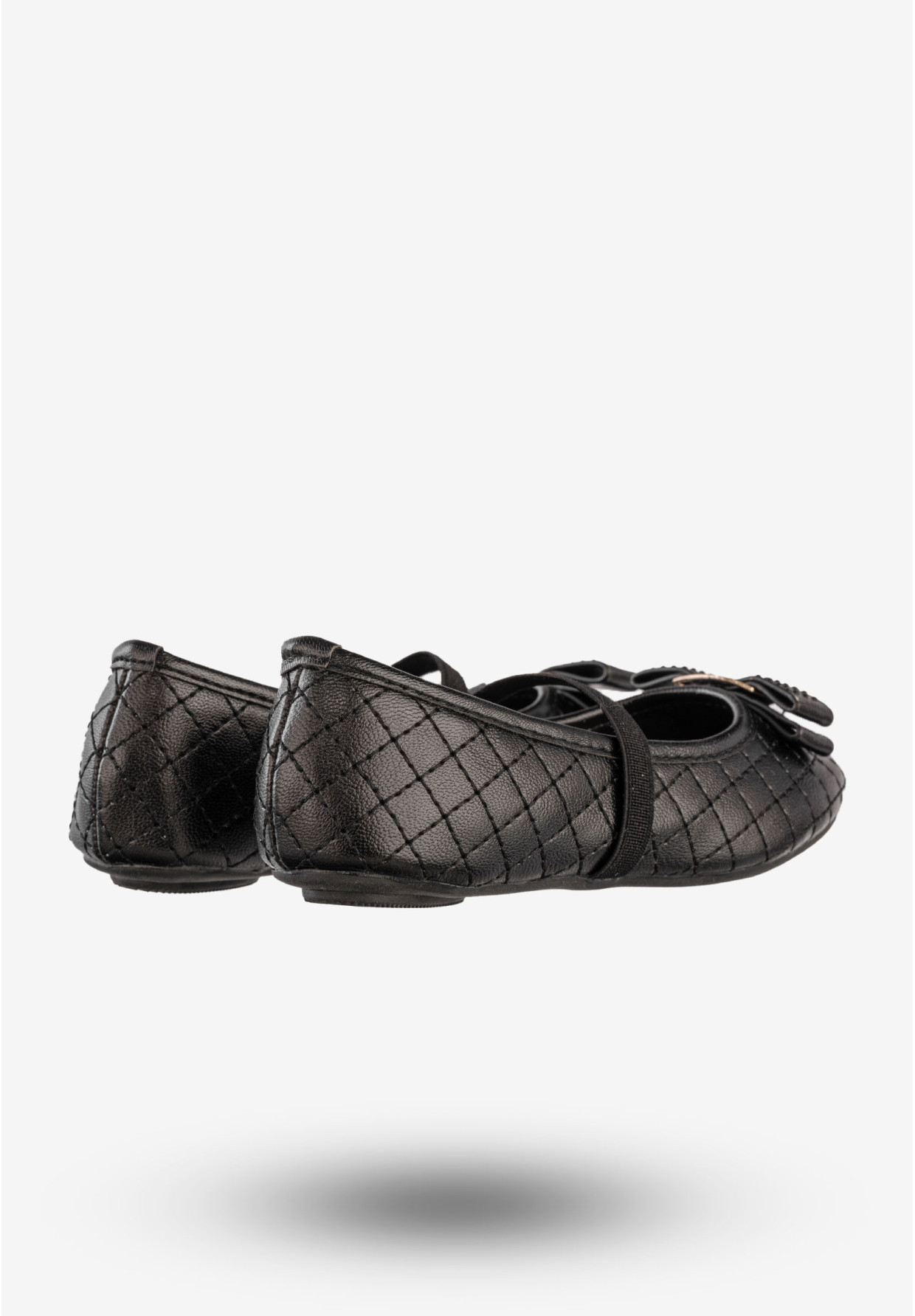 Baleriny Dziewczęce Ekoskóra Buty Eleganckie Z Kokardką Czarne Footwear DD2021A