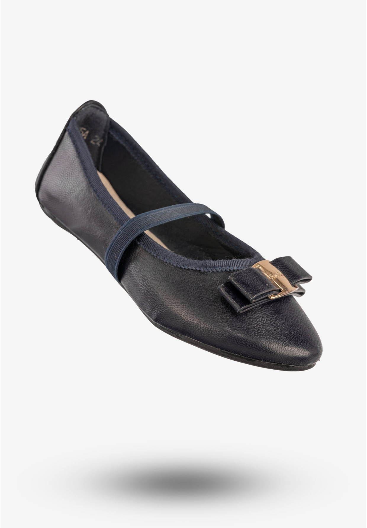Baleriny Dziewczęce Ekoskóra Buty Eleganckie Z Kokardką Granatowe Footwear DD2035A
