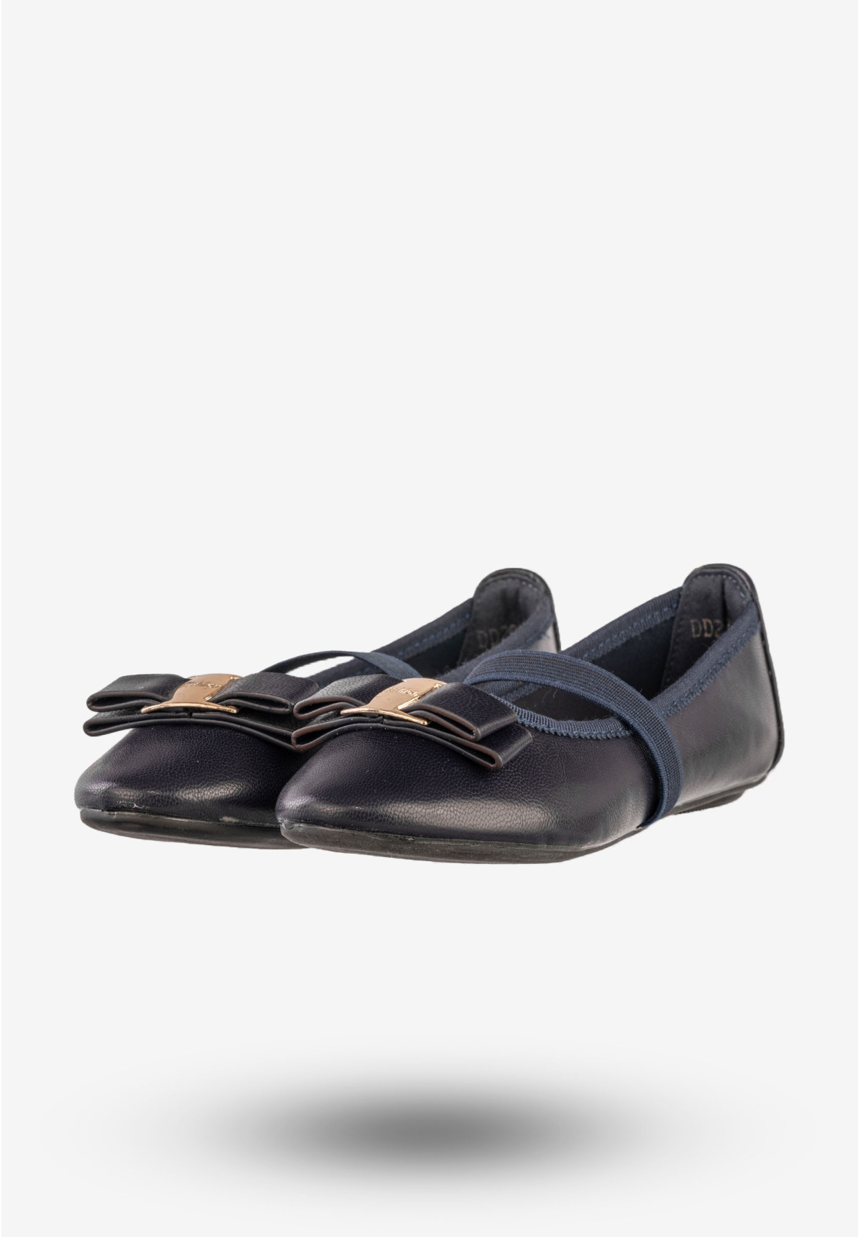 Baleriny Dziewczęce Ekoskóra Buty Eleganckie Z Kokardką Granatowe Footwear DD2035A
