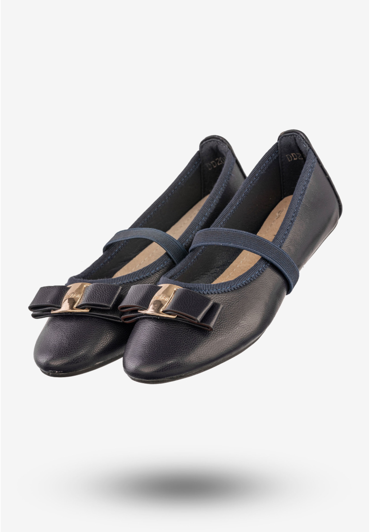 Baleriny Dziewczęce Ekoskóra Buty Eleganckie Z Kokardką Granatowe Footwear DD2035A