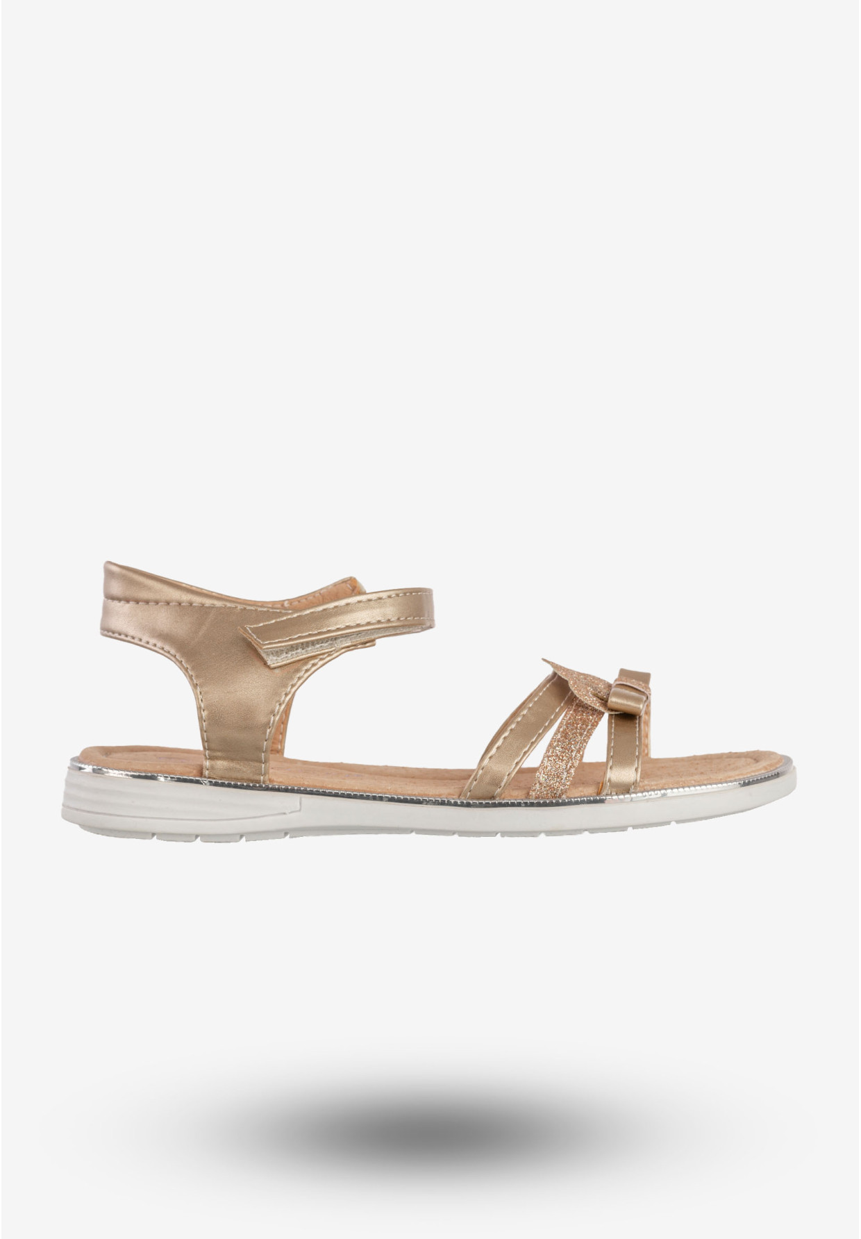 Sandały Dziecięce Ekoskóra Buty Eleganckie Na Rzepy Złote Potocki 22-24001GD3
