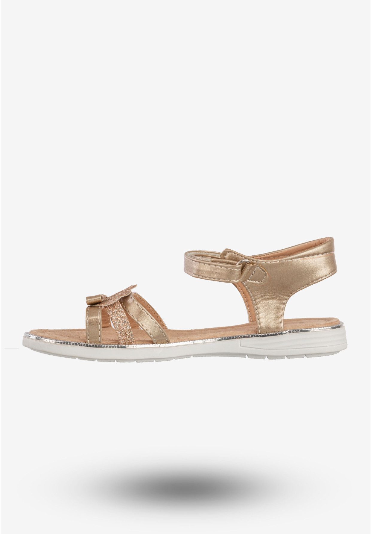 Sandały Dziecięce Ekoskóra Buty Eleganckie Na Rzepy Złote Potocki 22-24001GD3