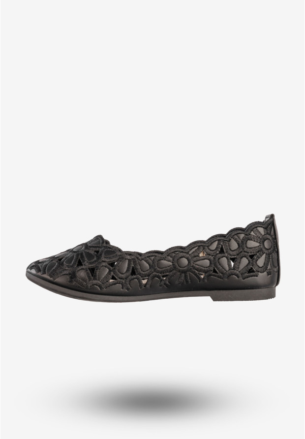 Baleriny Dziecięce Ekoskóra Buty Eleganckie Półbuty Czarne Potocki 23-23012BK3
