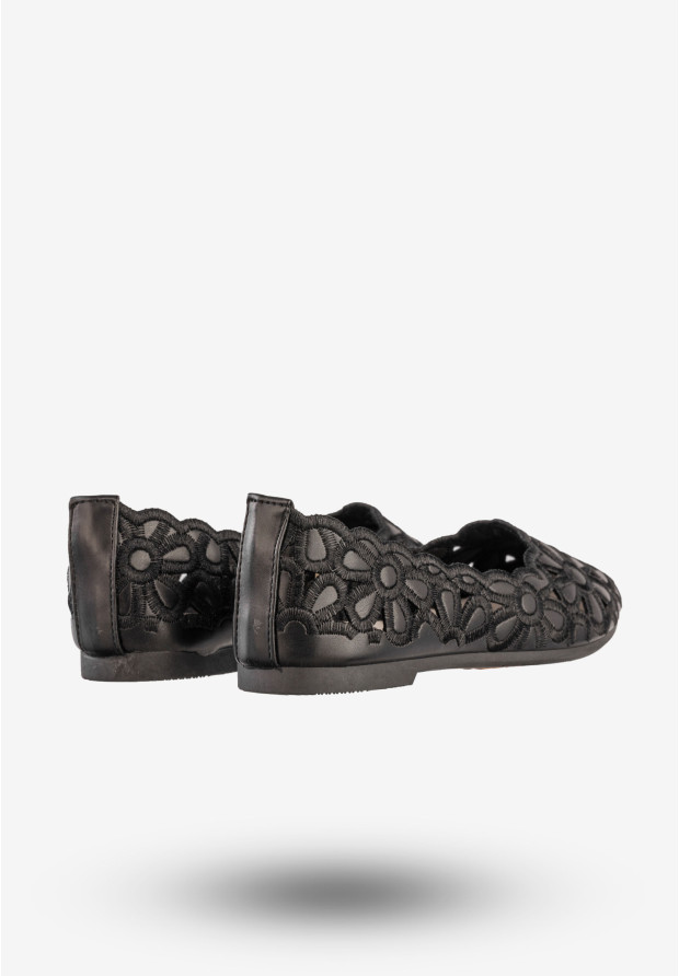 Baleriny Dziecięce Ekoskóra Buty Eleganckie Półbuty Czarne Potocki 23-23012BK3