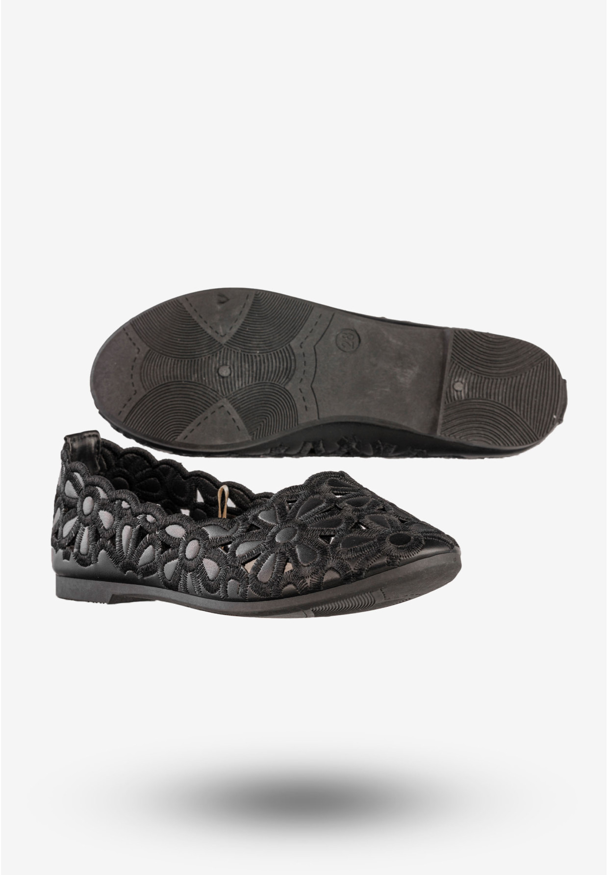 Baleriny Dziecięce Ekoskóra Buty Eleganckie Półbuty Czarne Potocki 23-23012BK3