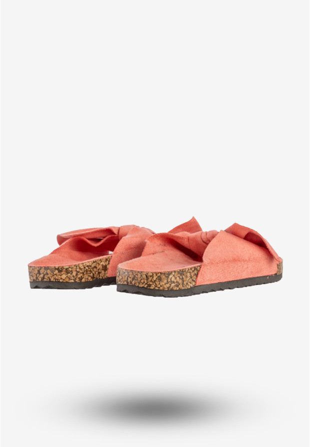 Klapki Dziecięce Buty Z Kokardą Na Wiosnę Lato Koralowe Bona RS-46