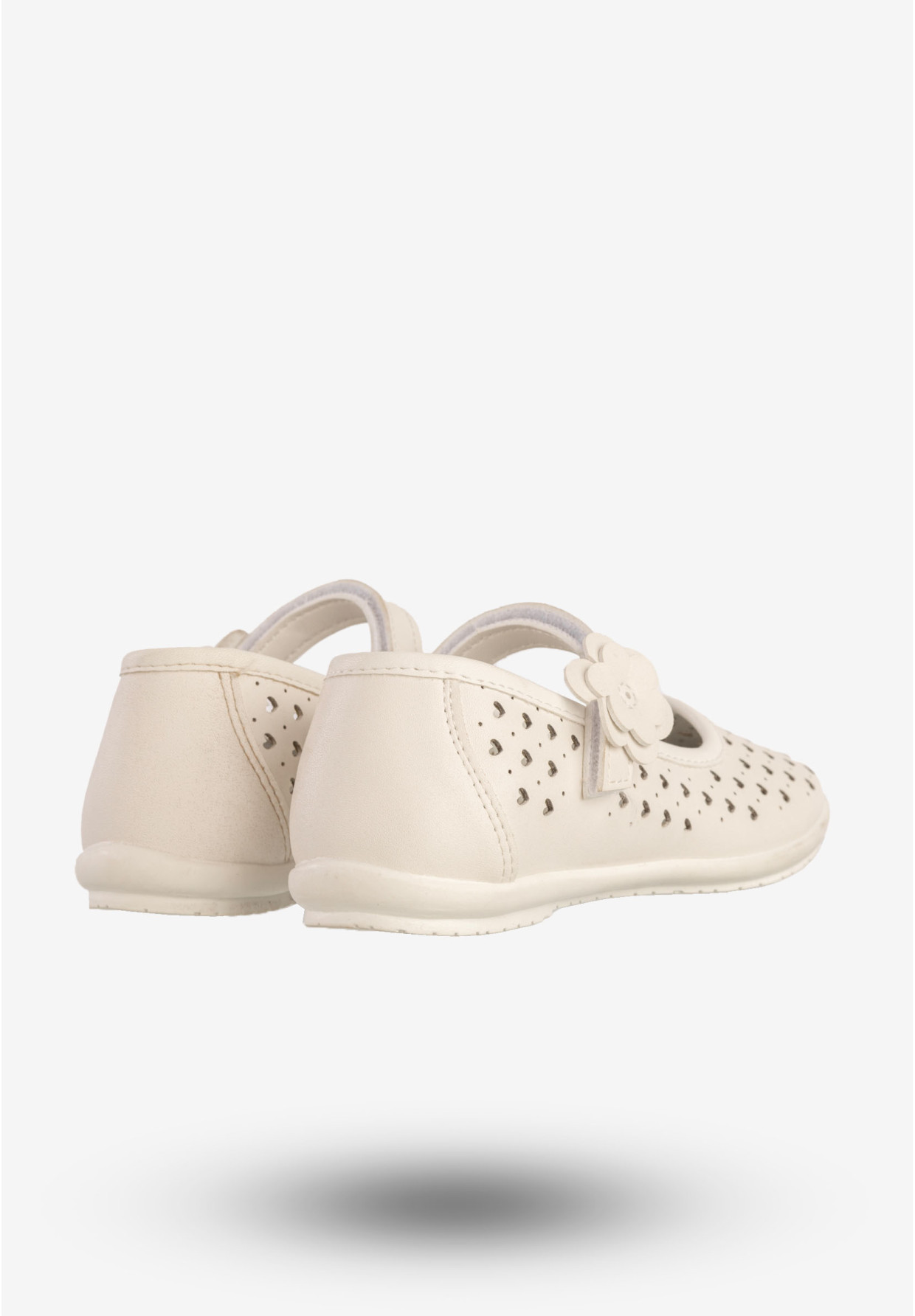 Baleriny Dziecięce Ekoskóra Eleganckie Buty W Serduszka Białe Apawwa A03
