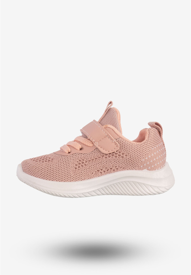 Sneakersy Dziecięce Sportowe Buty Na Rzepy Różowe Apawwa Z395