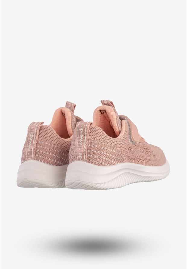 Sneakersy Dziecięce Sportowe Buty Na Rzepy Różowe Apawwa Z395