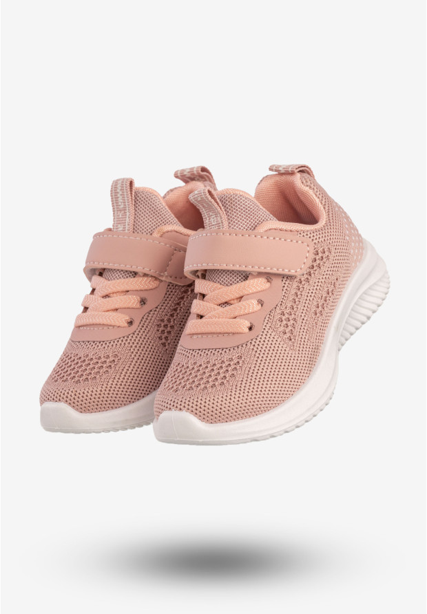 Sneakersy Dziecięce Sportowe Buty Na Rzepy Różowe Apawwa Z395