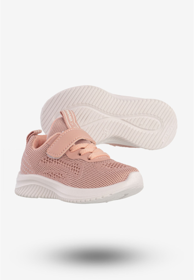 Sneakersy Dziecięce Sportowe Buty Na Rzepy Różowe Apawwa Z395