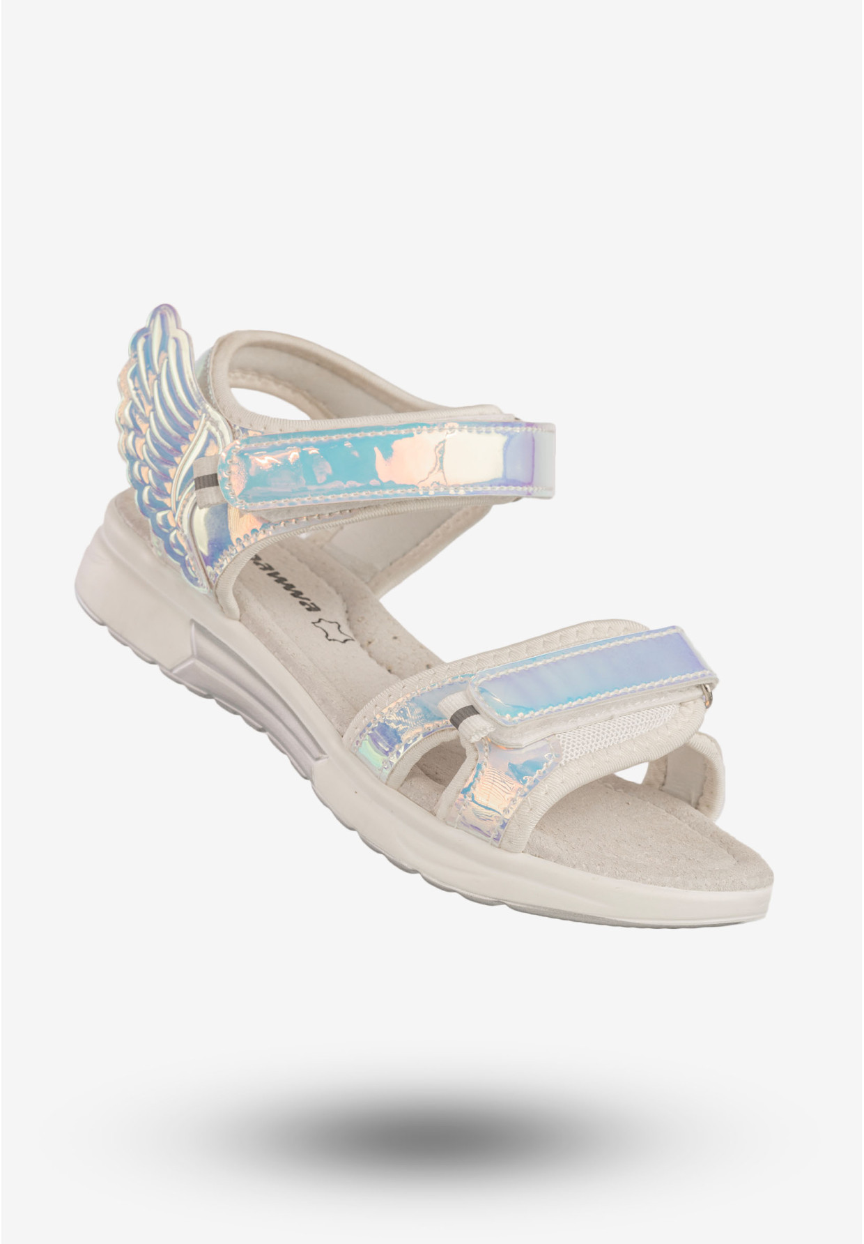 Sandały Dziecięce Buty Ze Skrzydełkami Holograficzne Srebrne Apawwa GX411