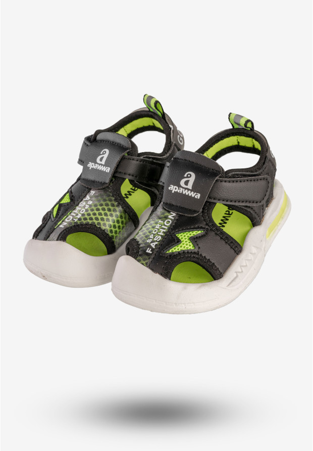 Sandały Dziecięce Buty Chłopięce Wygodne Czarne Apawwa NX122-2