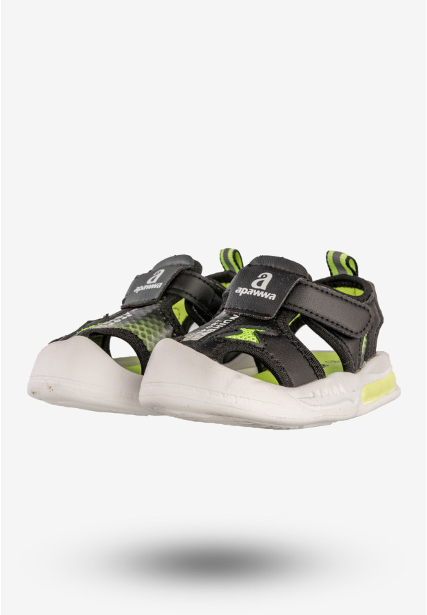 Sandały Dziecięce Buty Chłopięce Wygodne Czarne Apawwa NX122-2