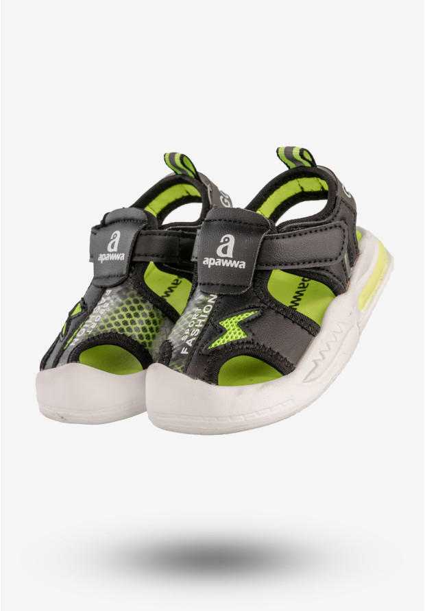 Sandały Dziecięce Buty Chłopięce Wygodne Czarne Apawwa NX122-2