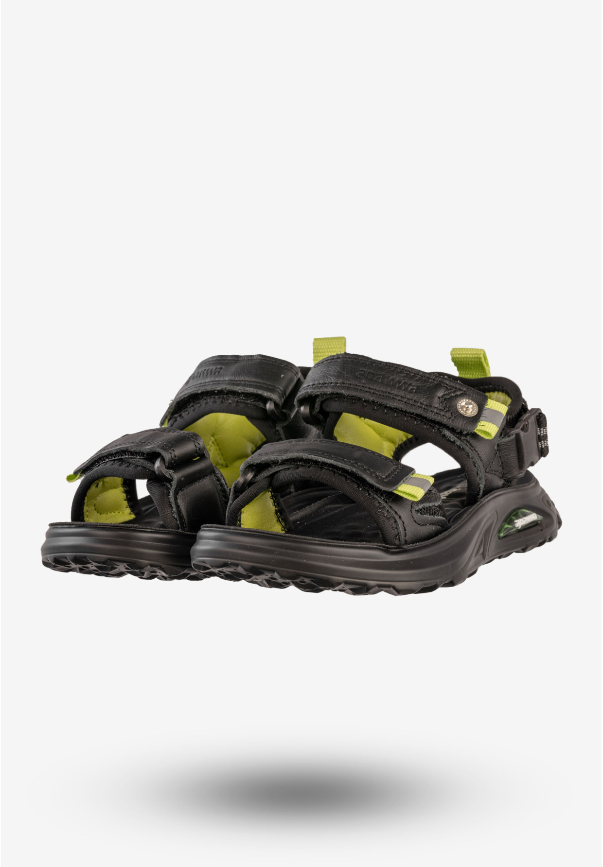 Sandały Chłopięce Skórzane Na Rzepy Buty Sportowe Czarne Apawwa P958