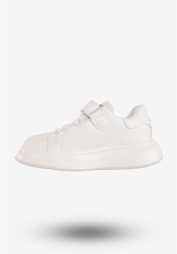 Sneakersy Dziecięce Buty Sportowe Na Rzepy Białe Apawwa TC308