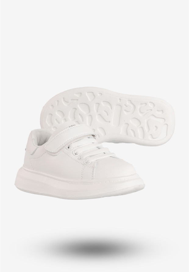 Sneakersy Dziecięce Buty Sportowe Na Rzepy Białe Apawwa TC308