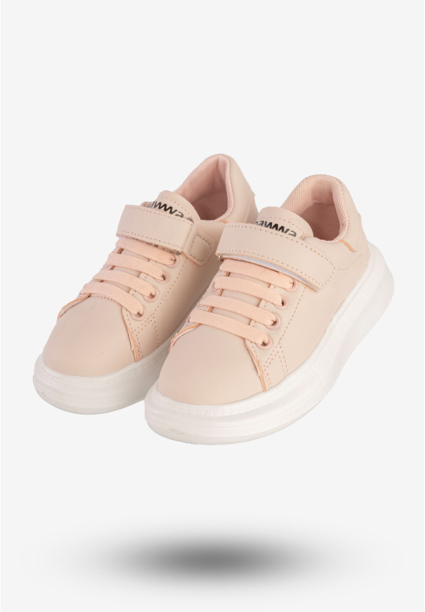 Sneakersy Dziecięce Buty Sportowe Na Rzepy Różowe Apawwa TC308