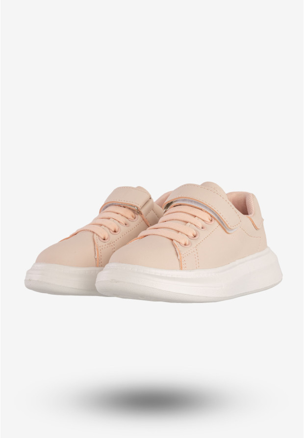 Sneakersy Dziecięce Buty Sportowe Na Rzepy Różowe Apawwa TC308
