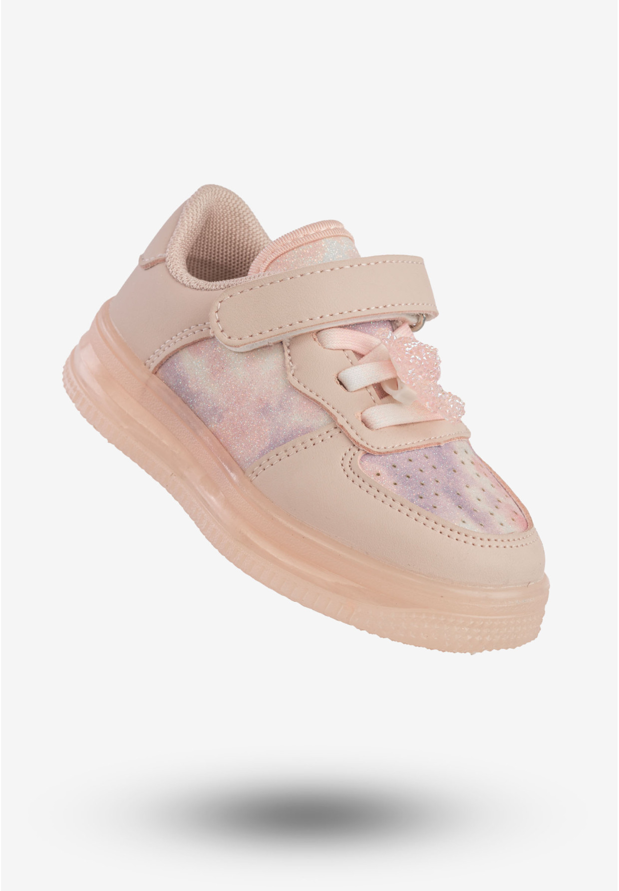 Sneakersy Dziecięce Buty Sportowe Na Rzepy Różowe Apawwa N617