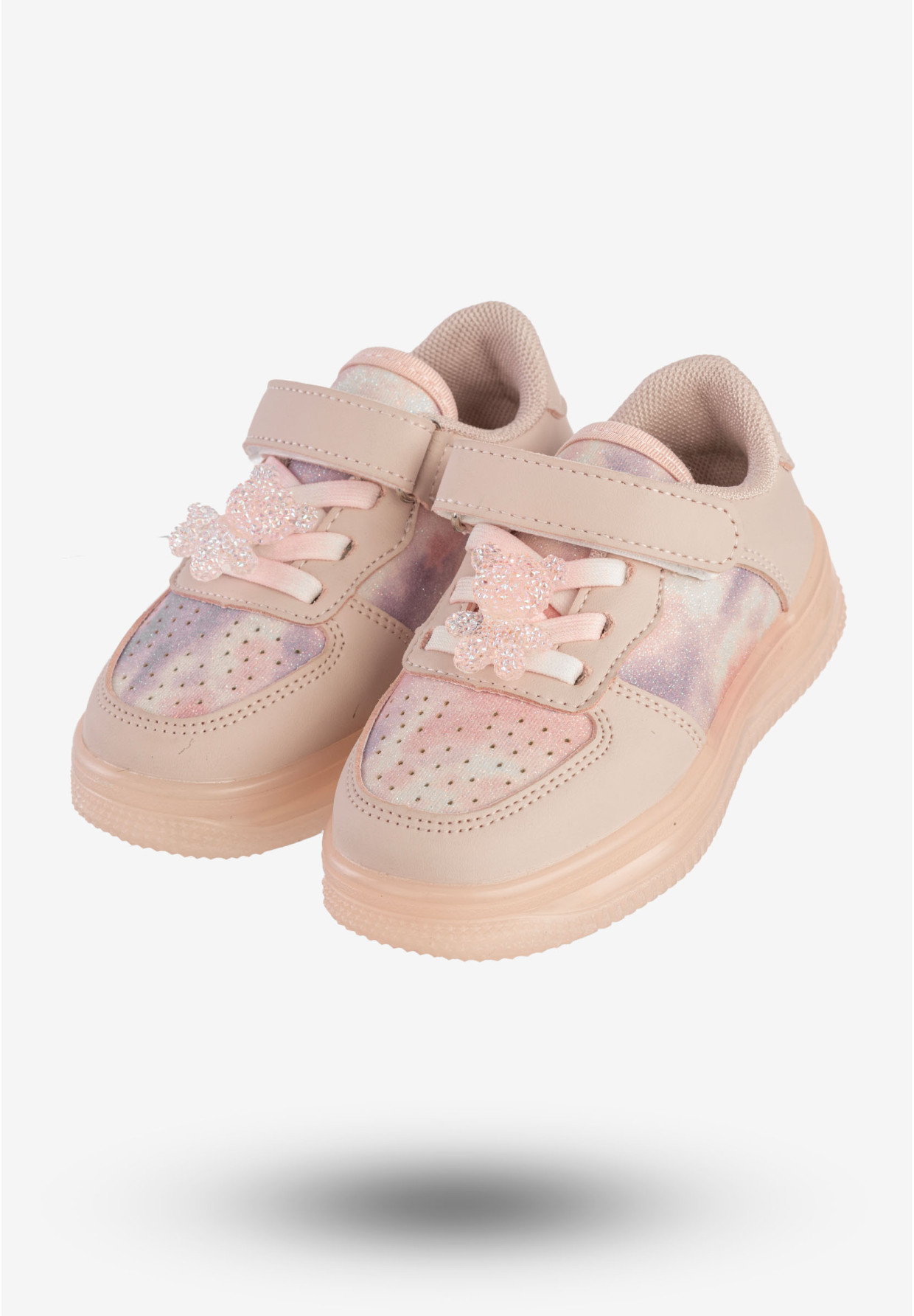 Sneakersy Dziecięce Buty Sportowe Na Rzepy Różowe Apawwa N617