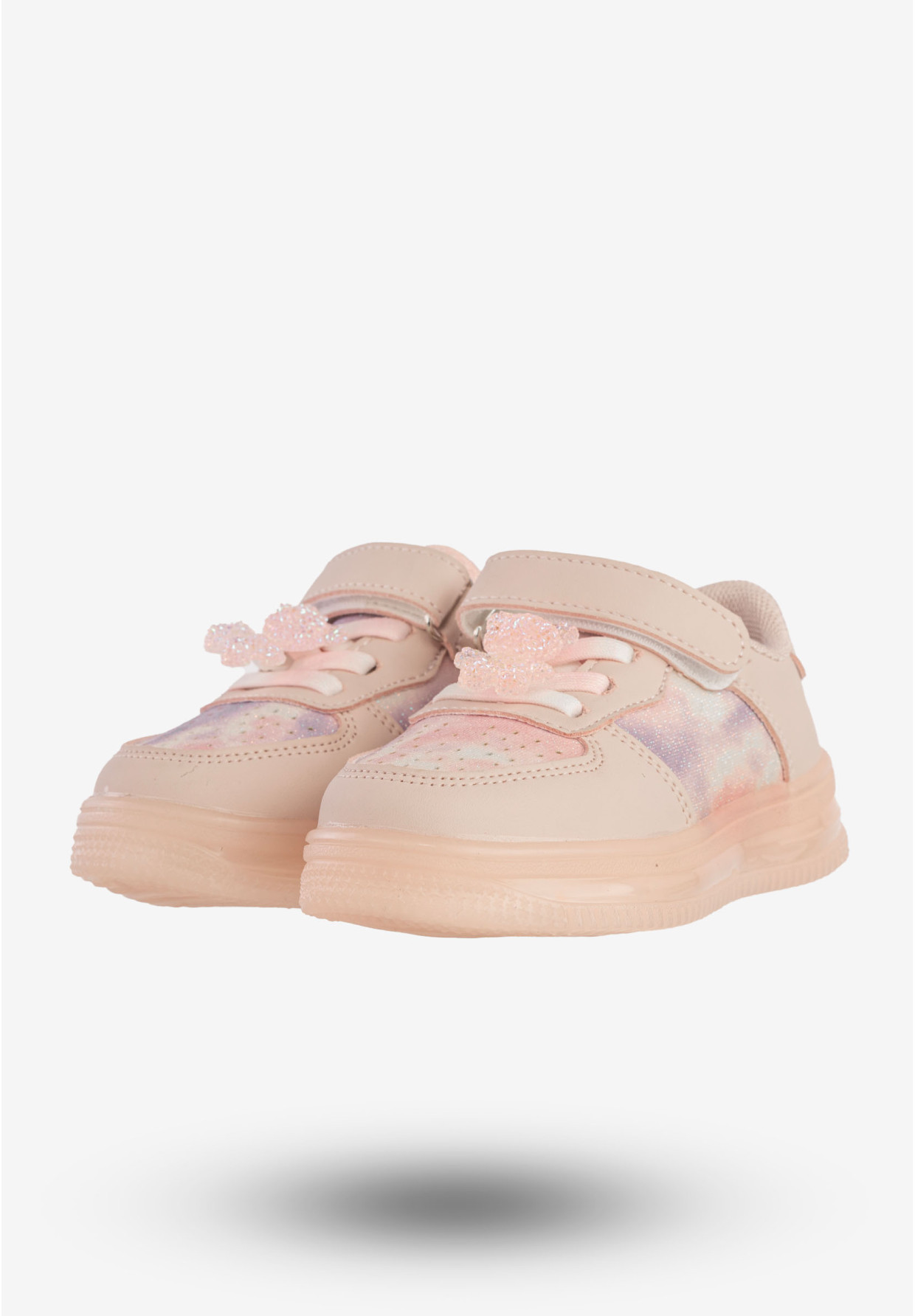 Sneakersy Dziecięce Buty Sportowe Na Rzepy Różowe Apawwa N617