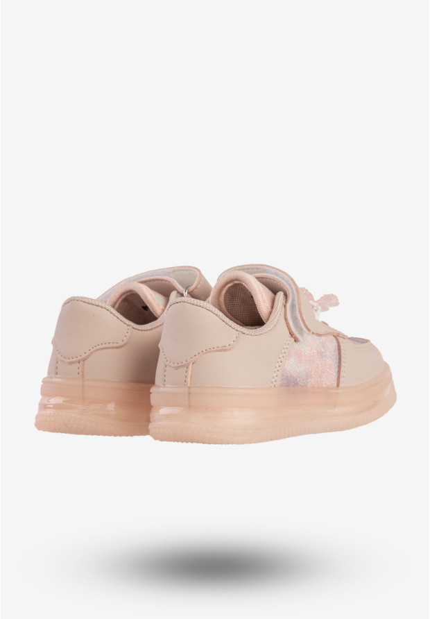Sneakersy Dziecięce Buty Sportowe Na Rzepy Różowe Apawwa N617