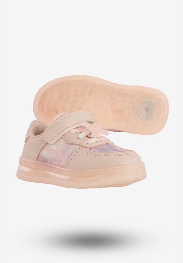 Sneakersy Dziecięce Buty Sportowe Na Rzepy Różowe Apawwa N617