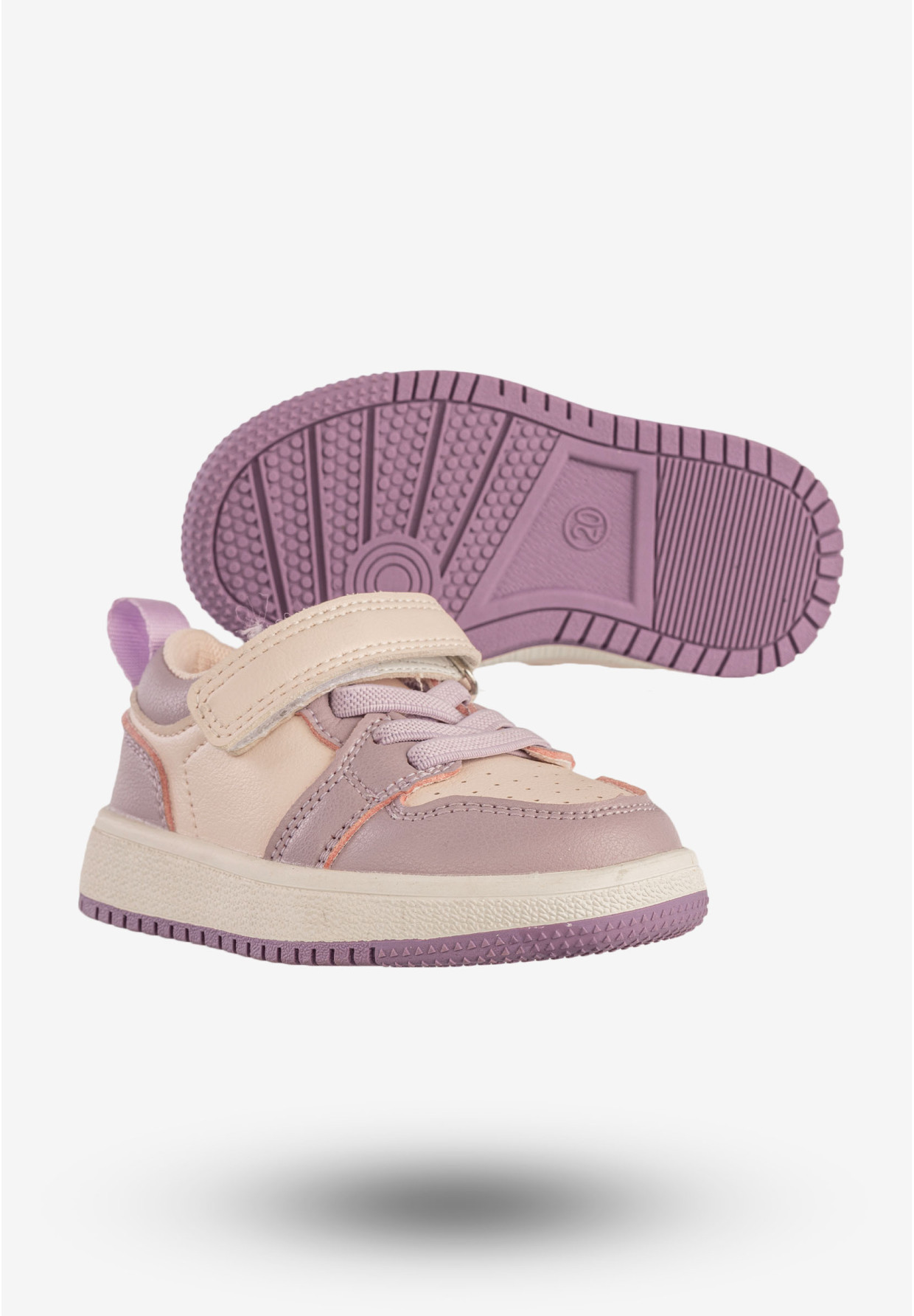 Sneakersy Dziecięce Na Rzepy Buty Sportowe Fioletowe Apawwa TC820