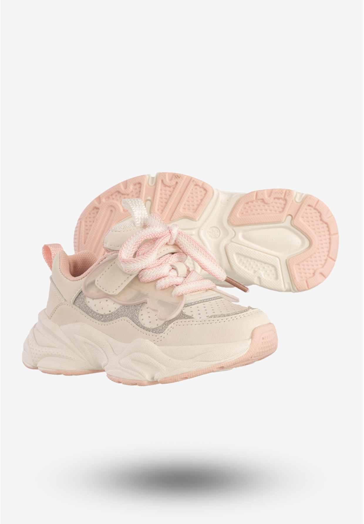 Sneakersy Dziecięce Ekoskóra Buty Sportowe Modne Białe Apawwa N619
