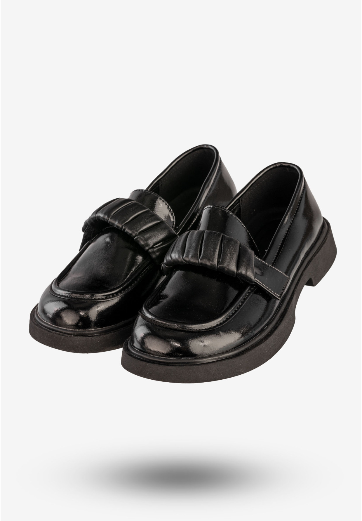 Mokasyny Dziecięce Ekoskóra Buty Eleganckie Półbuty Czarne Apawwa MC538