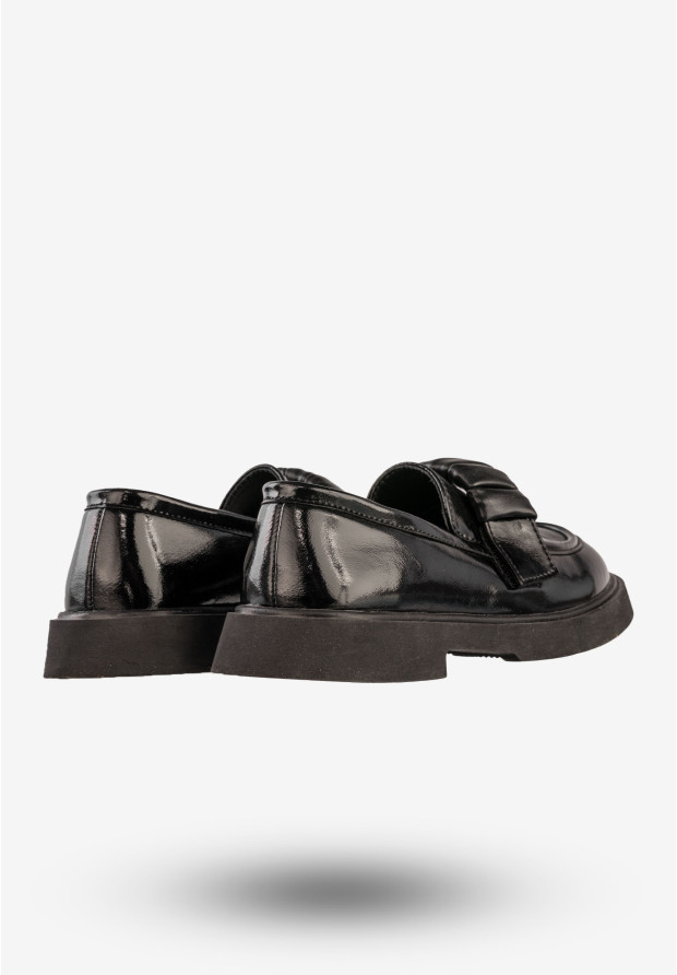 Mokasyny Dziecięce Ekoskóra Buty Eleganckie Półbuty Czarne Apawwa MC538