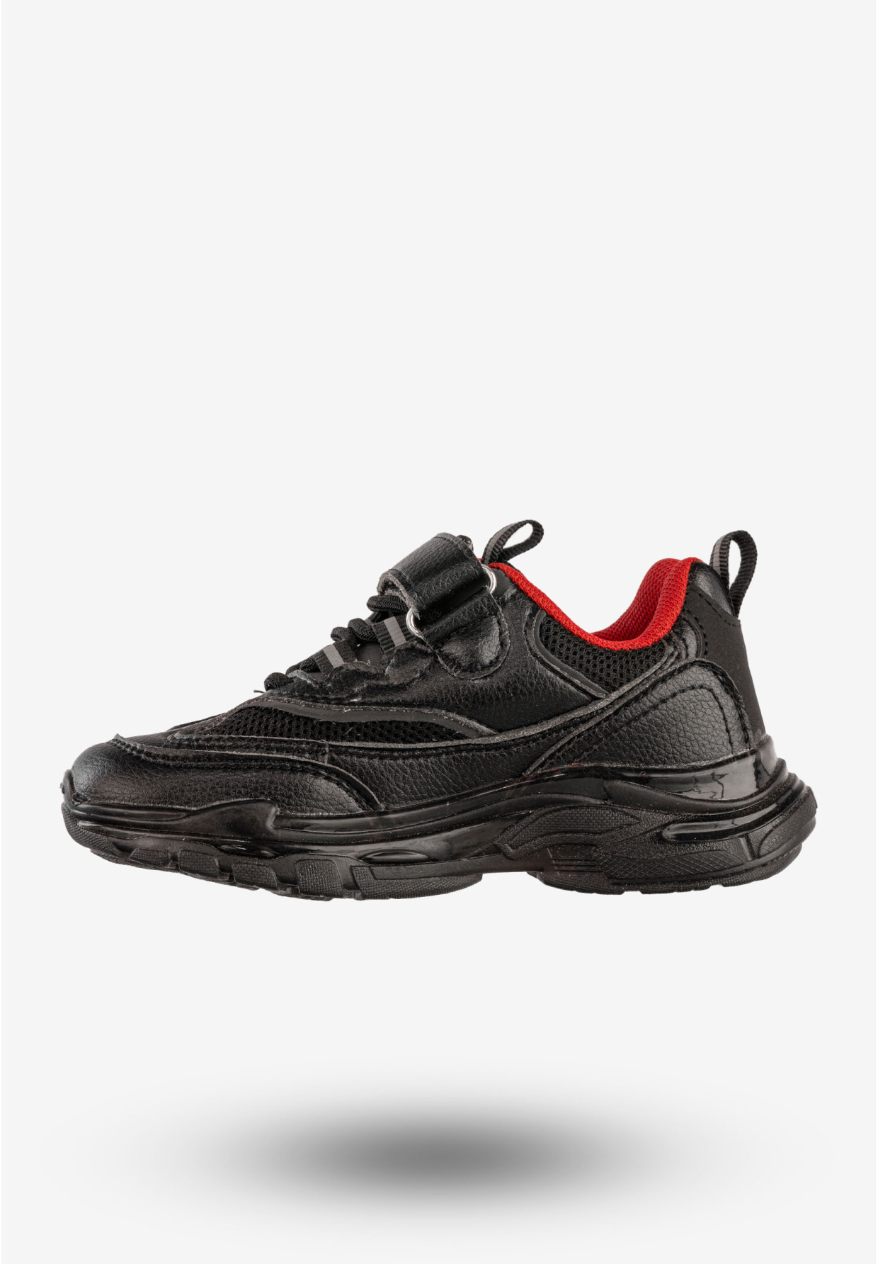 Sneakersy Dziecięce Na Rzepy Buty Sportowe Czarne Gelteo F-861