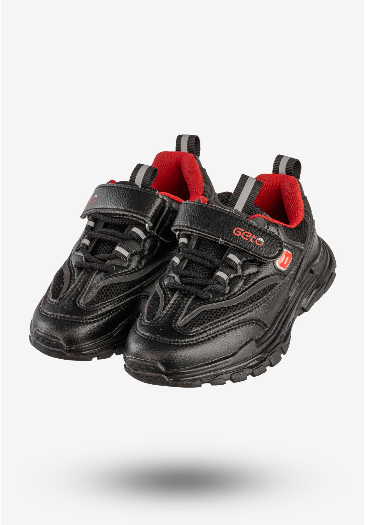 Sneakersy Dziecięce Na Rzepy Buty Sportowe Czarne Gelteo F-861