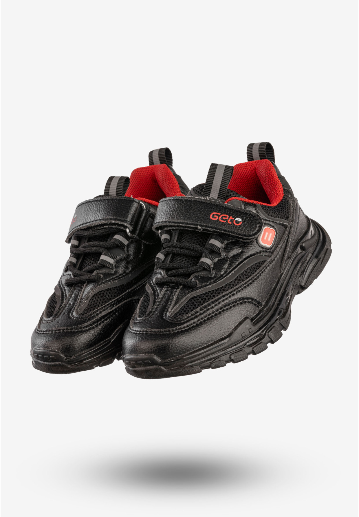 Sneakersy Dziecięce Na Rzepy Buty Sportowe Czarne Gelteo F-861