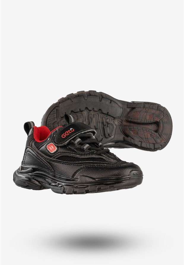 Sneakersy Dziecięce Na Rzepy Buty Sportowe Czarne Gelteo F-861
