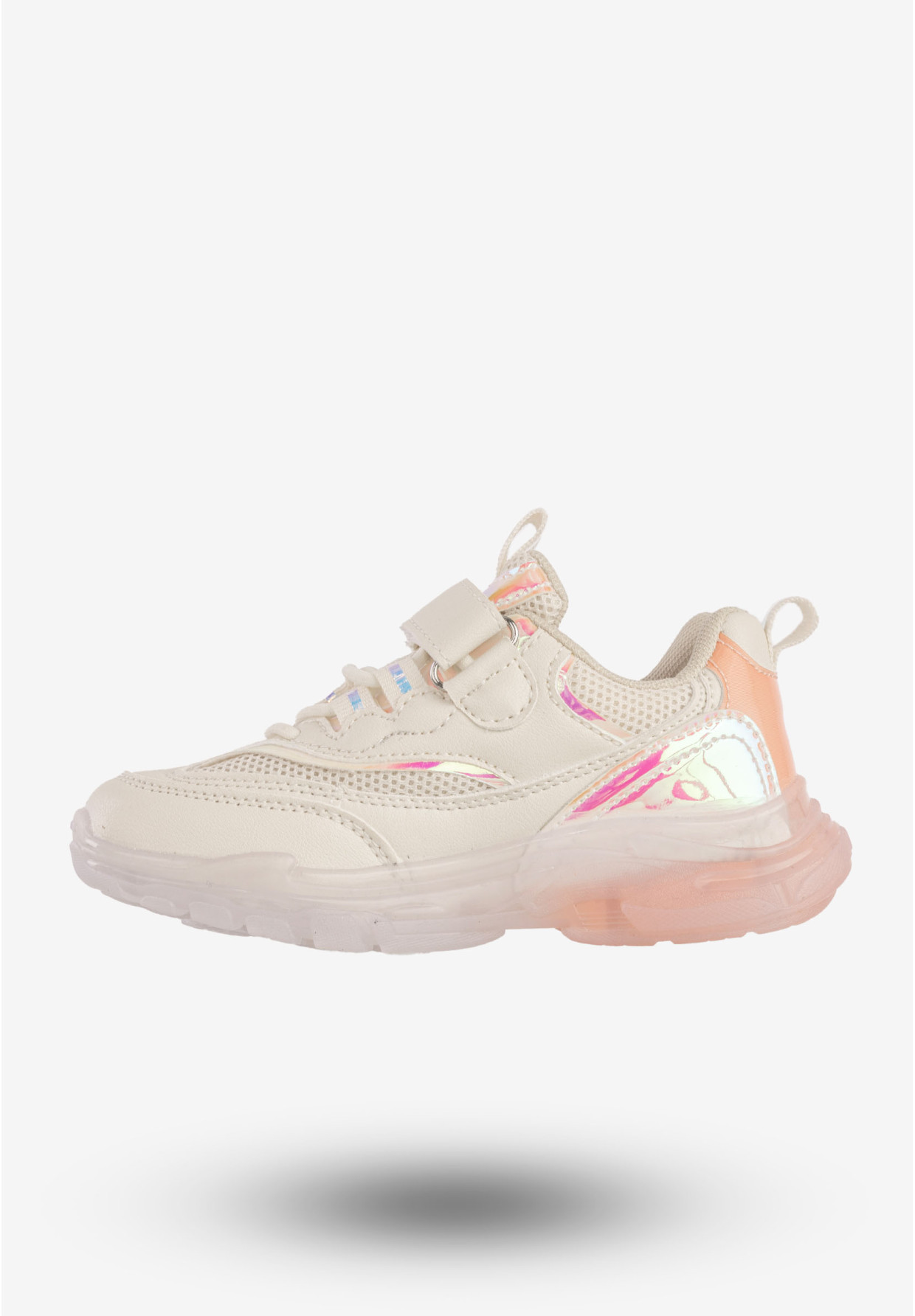 Sneakersy Dziecięce Ekoskóra Na Rzepy Buty Sportowe Beżowe Gelteo F-861