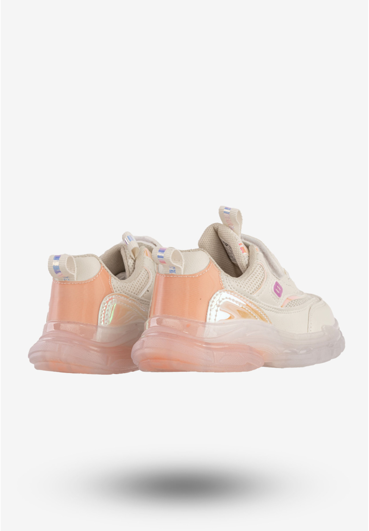 Sneakersy Dziecięce Ekoskóra Na Rzepy Buty Sportowe Beżowe Gelteo F-861