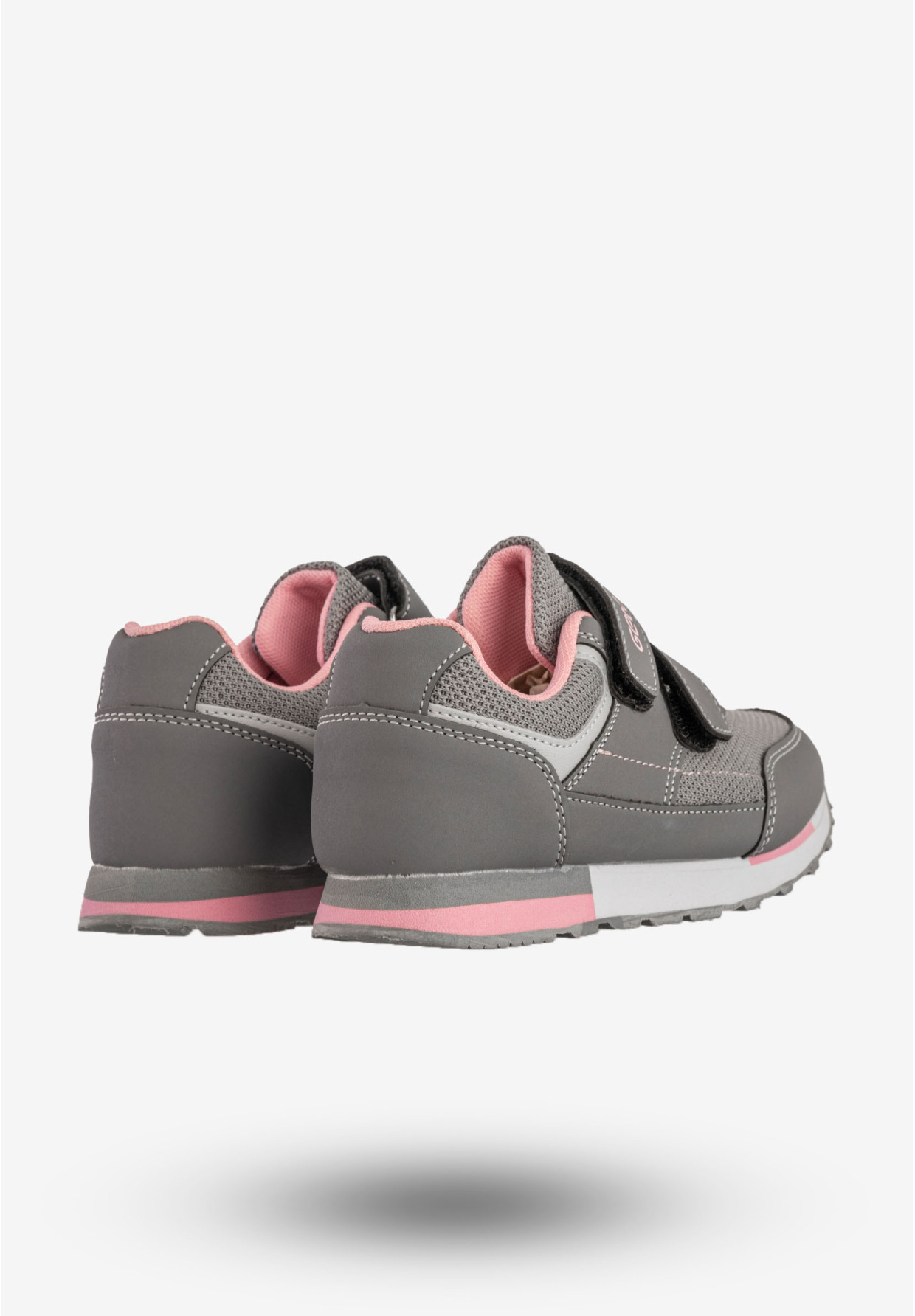Sneakersy Dziecięce Na Rzepy Buty Sportowe Skórzana Wkładka Szare Gelteo F-668
