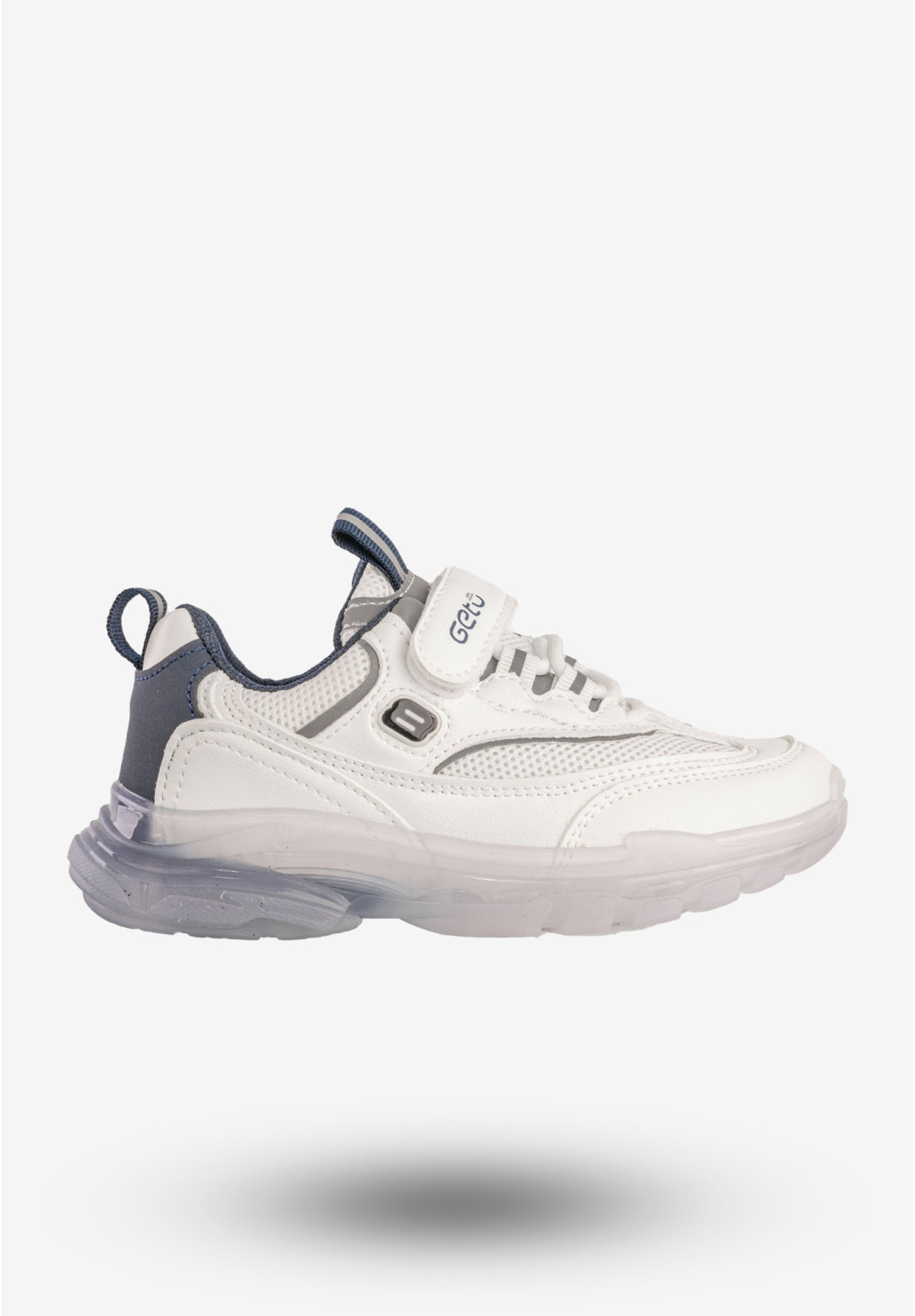 Sneakersy Dziecięce Ekoskóra Na Rzepy Buty Sportowe Białe Gelteo F-861