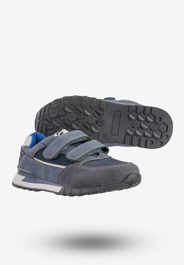 Buty Sportowe Dziecięce Na Rzepy Sneakersy Granatowe Gelteo F-616
