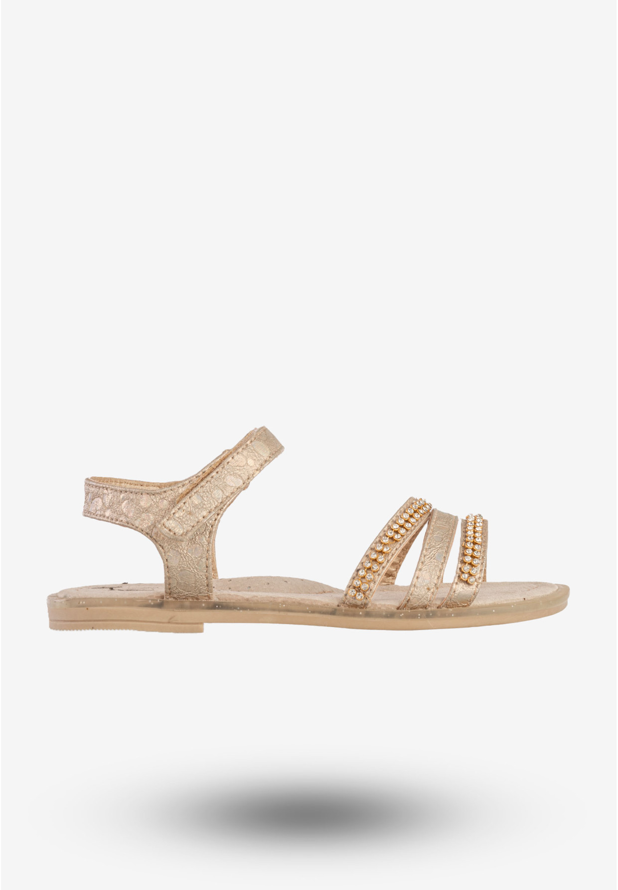 Sandały Dziecięce Buty Eleganckie Na Rzepy Skórzana Wkładka Złote Apawwa H106-1