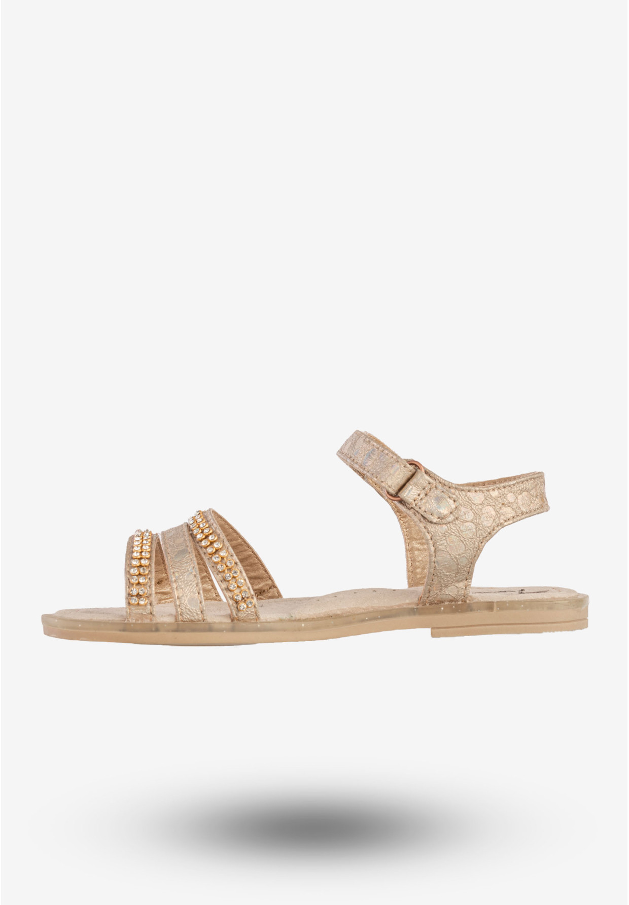 Sandały Dziecięce Buty Eleganckie Na Rzepy Skórzana Wkładka Złote Apawwa H106-1