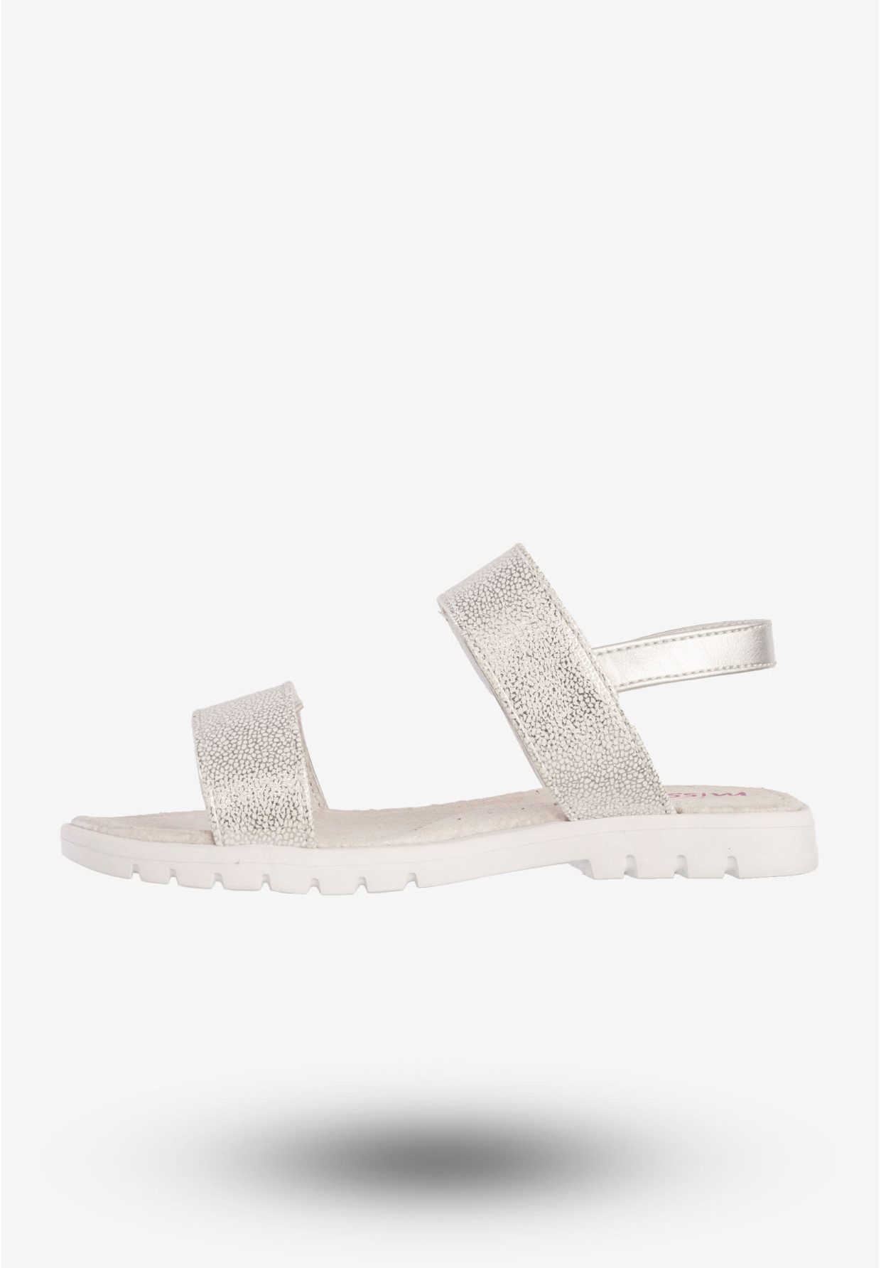 Sandały Dziecięce Ekoskóra Buty Na Rzepy Eleganckie Srebrne MissE 21DZ23-3901