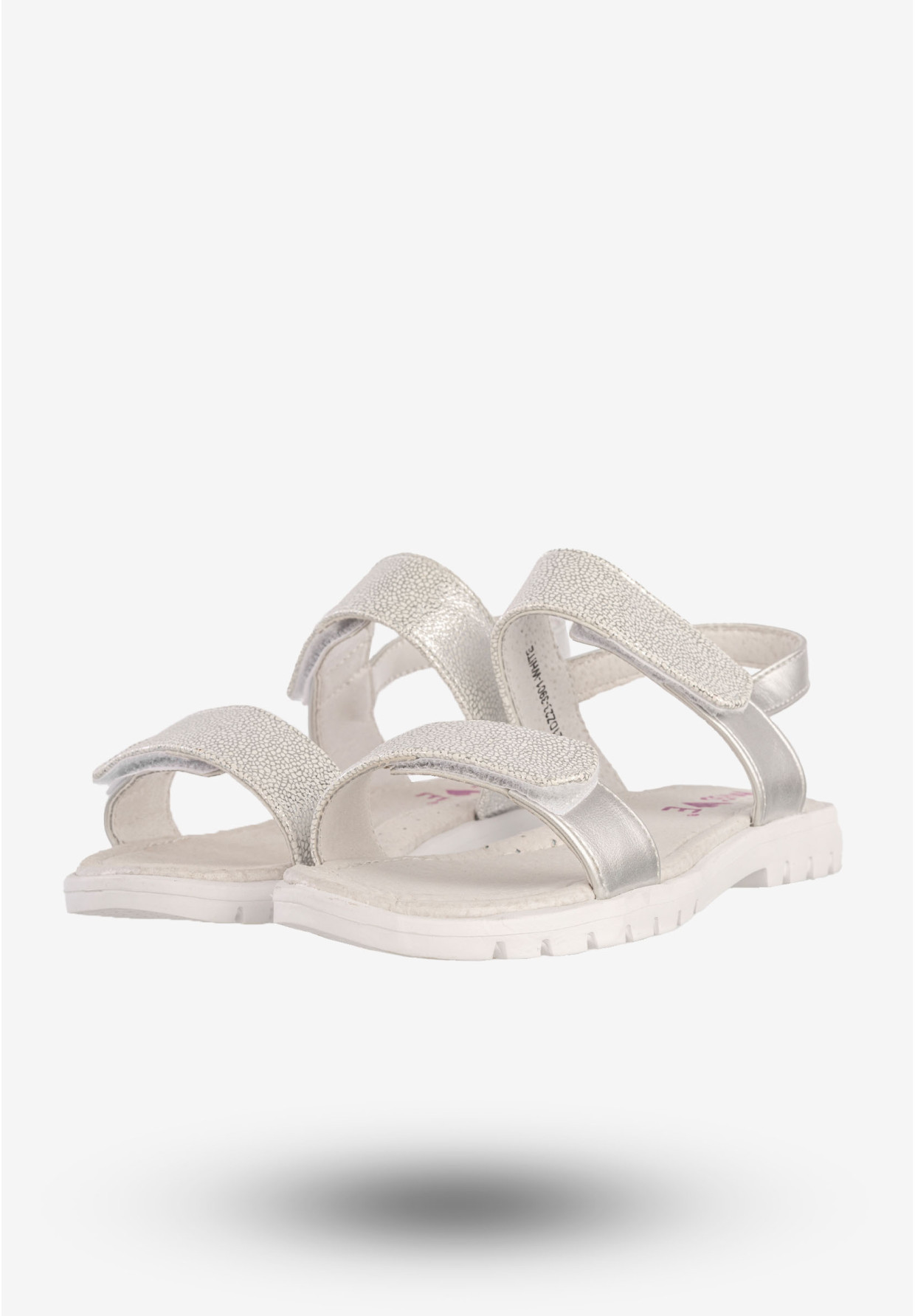 Sandały Dziecięce Ekoskóra Buty Na Rzepy Eleganckie Srebrne MissE 21DZ23-3901