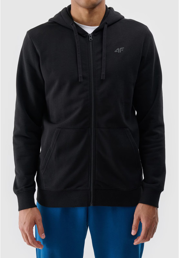 Bluza Dresowa Męska 4F Z Kapturem Czarna 4FWMM00TSWSM1768