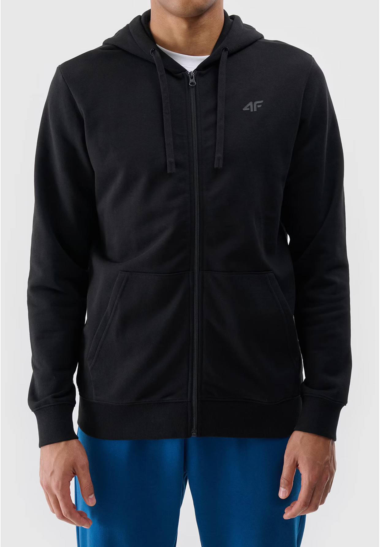 Bluza Dresowa Męska 4F Z Kapturem Czarna 4FWMM00TSWSM1768