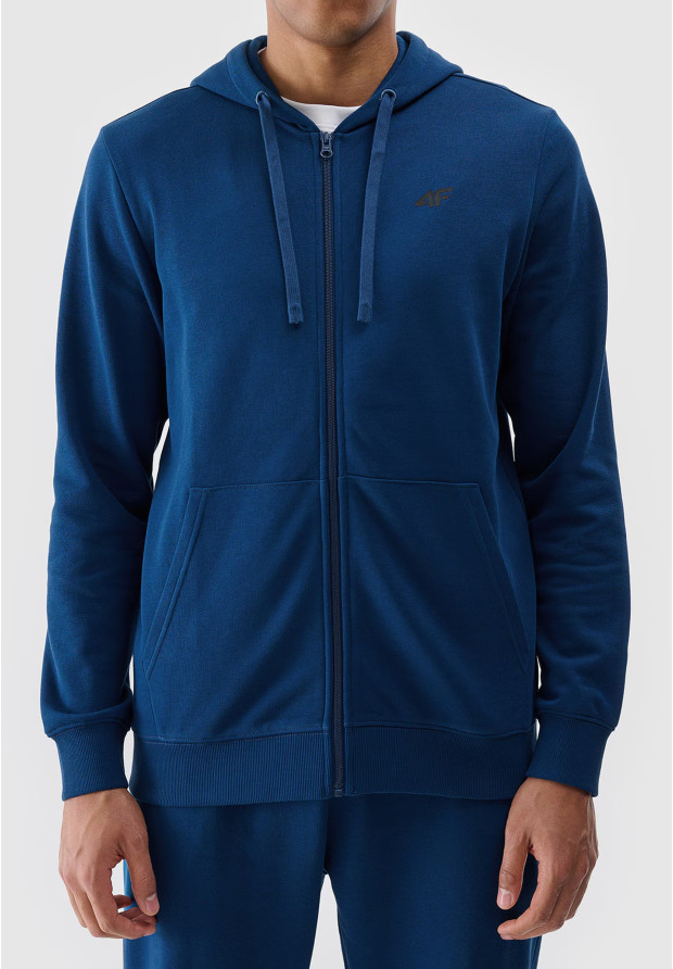 Bluza Dresowa Męska 4F Z Kapturem Turkusowa 4FWMM00TSWSM1768