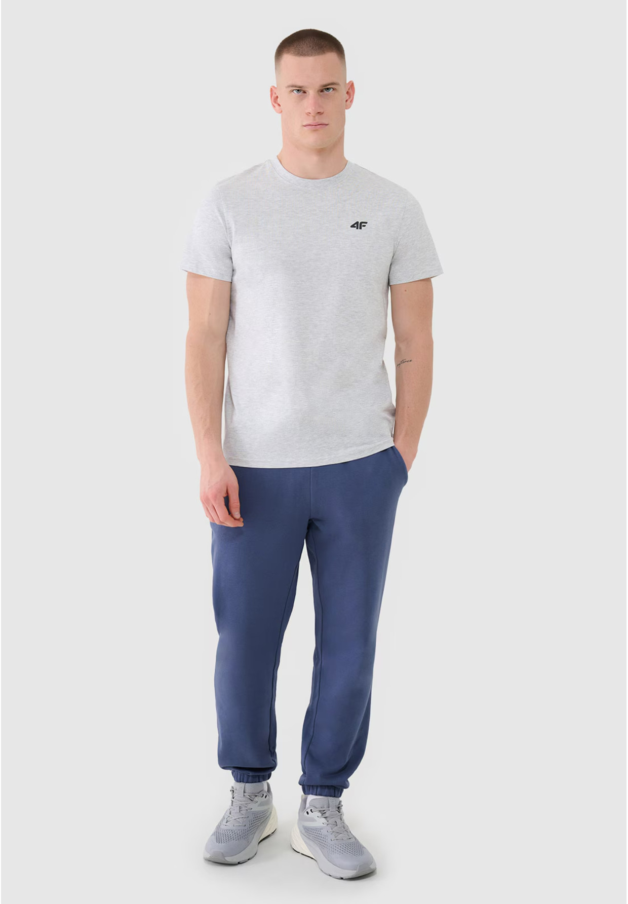 Koszulka Męska 4F T-shirt Basic Regular Szary 4FWMM00TTSHM2256